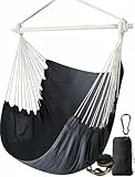 Chihee Sièges Suspendus Chaise Hamac Solide en métal Pliable Barre d'écartement Portable Chaise Suspendue Max 500 lbsSiège Confortable Patio pelouse Coton mélangé pour Confort supérieur Durabilité