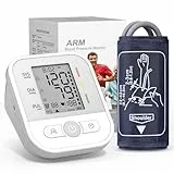 NWOUIIAY Tensiometre Bras Professionnel avec Écran LCD Fonctions de Rappel d'Arythmie et Mémoire 2 Utilisateur Moniteur de Tension Artérielle à Brassard 22-42 cm pour Adultes Âgées et Familles
