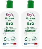 Love & Green - Gel Lavant Corps/Cheveux Bio 0% 500 ml - Fabriqué en France (Lot de 2)