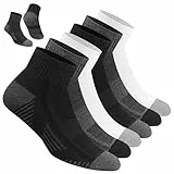 NAVYSPORT Chaussettes de sport en coton quarter pour hommes, lot de 6 paires, Quart de longueur (43-46, Mulitcolores)