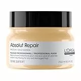 L'OREAL PROFESSIONNEL - Masque Restructurant Instantané - Cheveux Secs & Abîmés - Nourrit & Répare la Fibre, Protège & Apporte Brillance - Enrichi en Protéines de Blé - Absolut Repair - 250ml