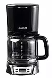 BRANDT - CAF1318E - Cafetière électrique programmable – Capacité 18 tasses – Réservoir 1,8 litre – Verseuse en Verre — Fonction Maintien au Chaud 40 minutes – Système Anti-goutte – Écran LCD – noire