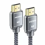 Snowkids Câble HDMI 4K 2M - Cable HDMI 2.0 par Ethernet en Nylon Tressé Supporte 3D/ Retour Audio - Cordon Hdmi pour Lecteur Blu-Ray/PS-5/ PS-4/ for Netfix/for Fire TV/Ecran - Gris