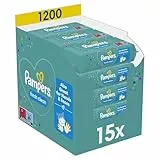 Pampers Fresh Clean, 1200 Lingettes pour Bébé (15x80), Sans Alcool, Aussi Pour Les Mains Et Le Visage