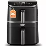 COSORI Air Fryer Turbo Tower 10,8L, Friteuse Sans Huile à 2 Tiroirs, 3 Niveaux Cuisson,6-en-1,Design compact et Empilable,41 Pour Cent Moins Large que les Double Airfryer Traditionneles,300+ Recettes