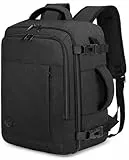 VANKEV Sac à Dos Voyage Cabine Avion 45x36x20 Pour Easyjet 30L Bagage à Main Femme Homme Sous Siege Cabine Sac à Dos Pour Ordinateur Portable 15.6 Pouces Gris foncé