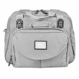 BÉABA, Sac à Langer Genève II, Modulable, Grande contenance, Rangements multiples, Pochette avant amovible, Matelas à langer, Pochette repas isotherme, Système attache poussettes, Gris chiné
