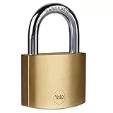 Yale Y110B/50/126/1 - Cadenas laiton 50 mm, anse acier cémenté, 3 clés - Pour Casier Scolaire Ecole, Vestiaire de Sport, Boîte à Outils, Armoire,, 50mm