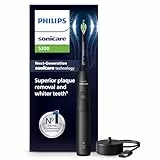 Philips Sonicare 5300 - Brosse à dents électrique sonique avec 2 niveaux d'intensité, Alerte de pression, EasyStart, SmarTimer et BrushPacer, Noir, modèle HX7101/01 [Nouvelle technologie]