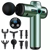 AQXONG Mini Pistolet de Massage Musculaire, Pistolet de Massage Ultra Silencieux, 99 Vitesses, 8 Têtes, l'Écran LCD, Masseurs Électriques Portables pour Soulager les Douleurs Musculaires
