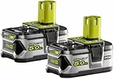 Lot de 2 Batteries RYOBI 18V One+ 5.0Ah Lithium-ION RB18LL50