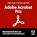 Adobe Acrobat Pro | Logiciel PDF | Convertir, éditer, signer électroniquement, protéger| Abonnement de 1 an avec auto-renouvellement | PC/Mac