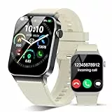 STECEi Montre Connectée Homme Femmes avec Appel Bluetooth, 1.85' Smartwatch avec 110+ Sportifs,Etanche IP68 Smart Watch, Podometre/Cardiofrequencemetre/Sommeil, Montre Sport, Blanc