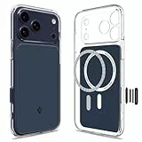Spigen Coque pour iPhone 17 Pro, Ultra Hybrid T MagFit, [DuraClear, Contrôle caméra] - Bleu Mat