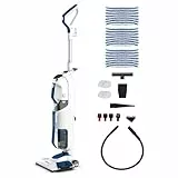 Polti Vaporetto 3 Clean Blue, Aspirateur Laveur de Sols avec Nettoyeur Vapeur Portable, 3 Produits en 1, 14 Accessoires, Aspiration Cyclonique sans Sac, Puissance Max 1800 W, Blanc et Bleu