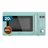 Cecotec Micro-Ondes Digital avec Grill Proclean 5110 Retro Vert. 20 L, 700 W en 5 niveaux, minuterie jusqu'à 60 min, 8 programmes et mode dégivrage, design vert vintage