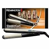 Remington Lisseur Cheveux [2en1: lisse & boucle] Sleek & Curl (Léger, Design arrondi, Céramique Tourmaline, Écran LCD, 150-230°C, Turbo) Fer à lisser S6500