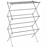 Amazon Basics Séchoir à linge d'intérieur pliable Concertina, 74.9 x 36.8 x 106.2 cm (LXWXH), Chromé
