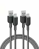 Anker Lot de 2 câbles de charge USB C - 1,8 m - 310 USB A vers type C - en nylon - Charge rapide pour Samsung Galaxy Note 10 Note 9/S10+ S10, LG V30 (USB 2.0)