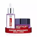 L'Oréal Paris - Coffret Routine 2 Produits Anti-Âge & Anti-Rides - Sérum Repulpant + Soin Jour Volumisant - Enrichi à l’Acide Hyaluronique - Pour Tous Types de Peaux - Revitalift Filler