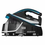 BLACK+DECKER BXSS2401E - Centrale vapeur 2400W, coup de vapeur 200 g/min, vapeur continue 120 g/min, réservoir amovible 1,5 L, température réglable, fonction ECO, chauffe en 1 min
