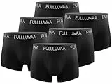 Fullluwaa Boxers (Lot de 6) Homme Coton Slip Fitted Trunk Caleçons-S,Noir
