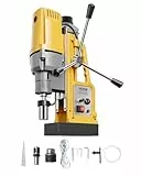 VEVOR Perceuse Magnétique 1400 W, Perceuse à Colonne Force 13000 N, Vitesse Variable 0-750 tr/min, Diamètre d'Alésage Maximal 50 mm, pour Amélioration de l’Habitat Construction Chantier, Jaune