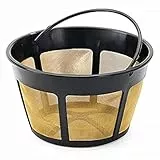 NRP (élevé) 12-tasses Filtre à café permanent à fond perforé de pour cafetières filtre | Basket Gold-tone Coffee Filter