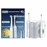Oral-B Oral Health Center Hydropulseur Dentaire et Brosse à Dents Électrique iO4, Jet Dentaire, 1 Canule Oxyjet, 1 Canule Water Jet, 4 Jets d'Eau et 5 Pressions, 2 Brossettes