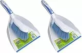 Spontex - Pelle balayette - Balayette Grande capacité - Poils durables et Rebord Souple en Caoutchouc - Compact - Design léger (Lot de 2)