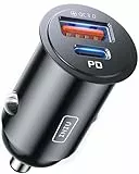 INIU Allume Cigare USB C, 2 Ports 60W Charge Rapide Chargeur Voiture with USB C et A, Prise Allume Cigare 12V pour iPhone 16 15 14 13 12 11 Pro Max Mini Plus Samsung S38 Huawei iPad AirPods Switch