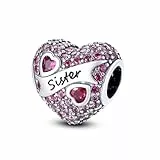 YIXUAN Charms Sœurs Perle en argent 925 compatible avec les bracelets Pandora Bijou cadeau pour femme idée cadeau pour maman, voyage ou anniversaire
