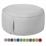 heimtexland Pouf d'extérieur - Résistant aux intempéries - Coussin de sol - Gonflable - Repose-pieds - Yoga - Salon - Table - Décoration de fête - 25 x 55 cm - Type 551 - Gris clair