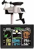 Sainlogic Station Météo Intérieur Extérieur Sans Fil, 8-en-1 Station Météo et Baromètres, Thermomètre Intérieur, Anémomètre, Pluviomètre Extérieur Jardin, Hygromètre, Alerte Personnalisée (Sans WiFi)