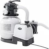 INTEX 26646 - Épurateur de sable Krystal Clear 7900 l/h, pour piscines démontables jusqu'à 37 800 l, 6 fonctions et système de verrouillage