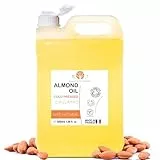 Huile Amande Douce Bio, Pressée à Froid, Pure. Huile de Massage Professionel, Huile pour Cheveux et Cils, Hydratant Corps (Mains, Ongles), Visage (Anti-âge), Vergetures Grossesse - 5000 ml