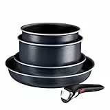 Tefal Ingenio Enjoy, Batterie de cuisine 5pièces, Poêles et casseroles légères, Technologie Light Tech, Poignée amovible, L7239243