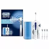 Oral-B Oxyjet, Jet Dentaire Hydropulseur, Rechargeable avec Câble Inclus, Technologie Micro-Bulles D'Air, 1 Hydropulseur Oxyjet, 4 Canules Oxyjet