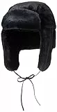 The Drop Bonnet Chapka pour Femme, en Fausse Fourrure, Vail, Noir, Taille Unique