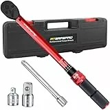 ATsafepro Jeu de clés dynamométriques 3/8' (5-60 Nm) avec adaptateur de douille 3/8' à 1/4' et barre d'extension de 15 cm - Précision ± 3% - Tête à cliquet réversible - Certificat d'étalonnage pour
