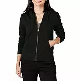 Amazon Essentials Veste à capuche zippée en polaire, doublée de sherpa (disponible en grandes tailles) Femme, Noir, XL