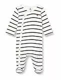 Petit Bateau Mixte Bébé A08ay Pyjama Dors Bien, Blanc Marshmallow / Bleu Smoking, 6 Mois EU