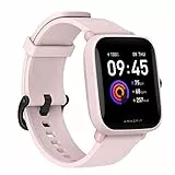 Amazfit Bip U Montre Connectée Homme, 1,43', SpO2, Tracker de Sommeil, Montre Cardiofréquencemètre, 60+ Modes Sportifs, 5 ATM Etanche Montre Appel et SMS(Rose)