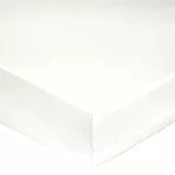 Blanc des Vosges Uni Percale Drap Housse 90 x 200 Bonnet de 30 cm Blanc