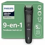 Philips Tondeuse tout-en-un Multigroom série 3000 9 accessoires - Tondeuse pour barbe, cheveux et corps, Lames auto-affûtées respectueuses de la peau, 12 hauteurs de coupe, Modèle MG3946/15