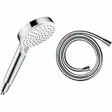 hansgrohe Isiflex - Flexible de douche universel 1,60 m, tuyau de douche avec protection anti-pliure & Crometta - Pommeau de douche économie d'eau avec 9 l/min (EcoSmart), Douchette à main
