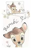 Disney Bambi Parure de lit Bébé 100% Coton - Housse de Couette 100x135 cm + Taie d'oreiller 40x60 cm
