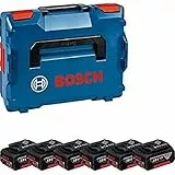 Bosch Professional Set batteries du 18V System : 6 batteries GBA 18V 4.0 Ah (avec un calage L-BOXX pleine largeur pour starter sets, dans L-BOXX 136) 1600A02A2S