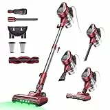 Vexilar C8 Aspirateur Balai avec Fil, 600W/60Kpa Aspirateur Balai Puissant avec Recharge Murale, Cable de 7 m, Brosse Anti-Emmêlement,1,5L Aspirateur Balai pour Tapis,Sols Durs,Poils d'animau