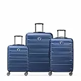 DELSEY PARIS - AIR Armour - Set de 3 valises rigides 55cm/ 68cm/ 77cm - Bleu Nuit